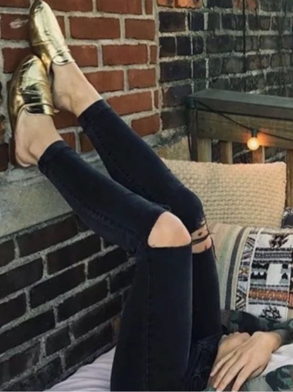Catherine Malandrino Gold Tuxedo Mules